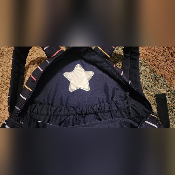 NEW Gap Kids Large Navy Backpack with Silver Glitter Star & Stripes - Picture 4 of 6